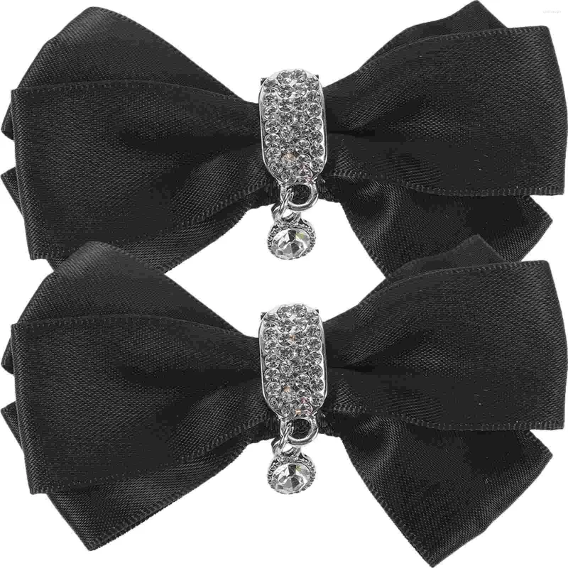 Gymkläder Bow Shoe Clip Clips Rhinestone Decoration Delicate Shoes Bowknot form Charm Women Black Heels