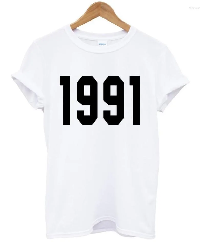 Vrouwen T Shirts Sugarbaby 1991 Shirt Korte Mouw Mode Verjaardag Tops Ronde Hals Unisex 90 "s Kleding Dropship