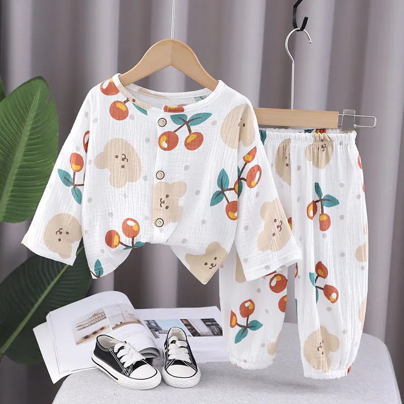 Family Matching Outfits Kids Baby Boys Girls Cartoon Printe Short Sleeve Tops Shirts Sleepwear Shorts Toddler Pajama Sets 2pcs Children Casual Costumes 230621