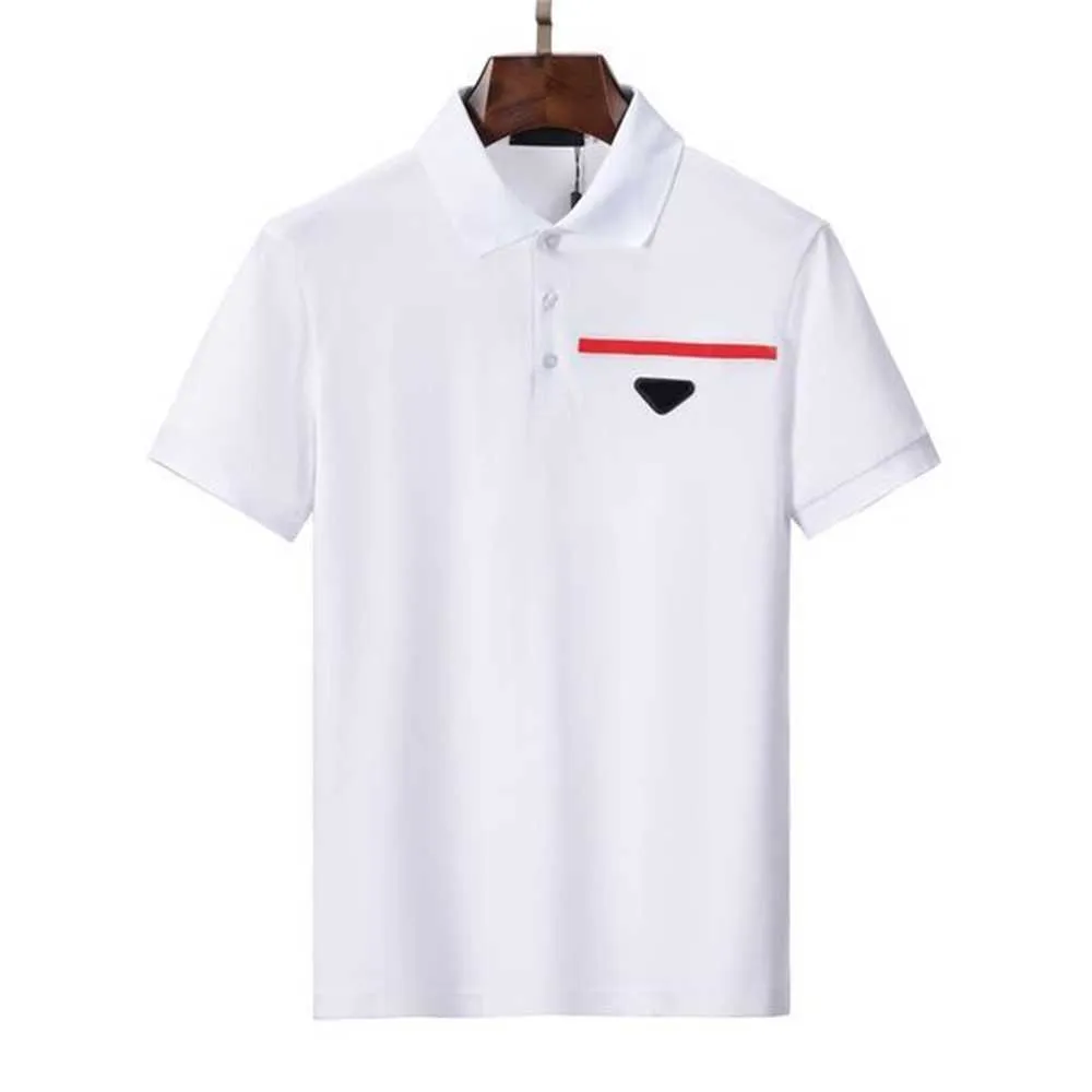 Mode polo man mens polos stora och höga poloshirt topp tee kort ärm t-shirts designer lösa tees casual svart vit t shirt luxe vanliga skjortor för män 1abo