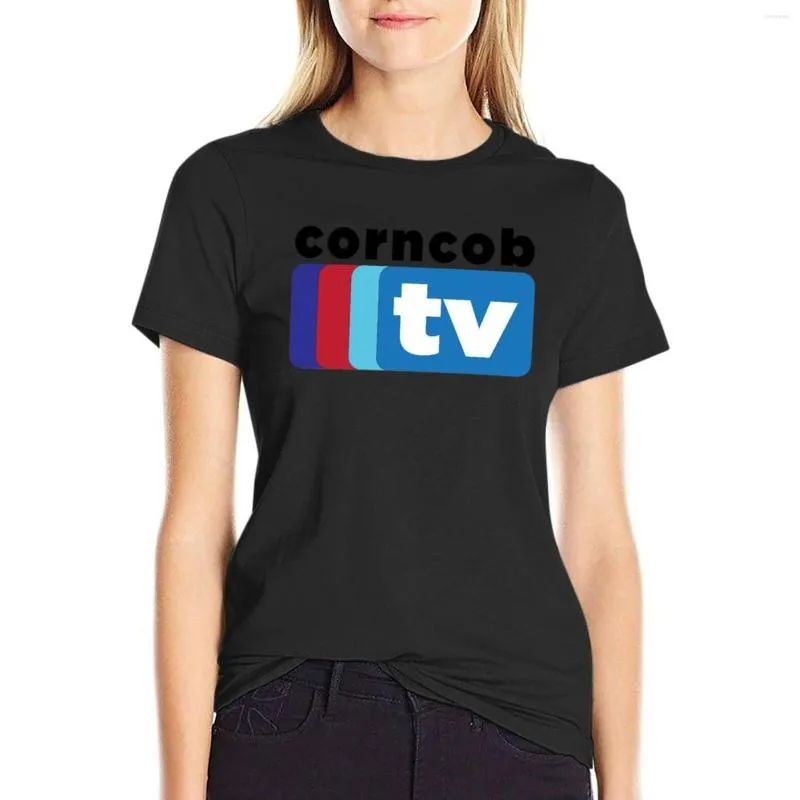 レディースポロスコーンコブテレビTシャツかわいいトップスプラスサイズビンテージ服女性