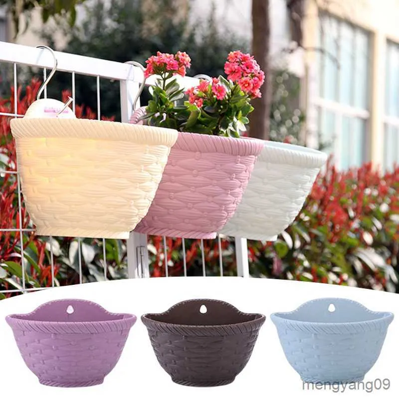 Planters Pots Hot Hanging flower basket Garden Party Handmade DIY Sundries Organizer Wall Hanging Artificial Rattan Home Decor Pots R230621