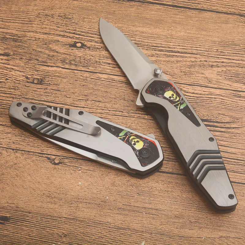 High Quality F60 Assisted Flipper Folding Knife 3Cr13Mov Satin Blade Stainless Steel Handle Outdoor Camping Hiking Fishing Survival Tactical Knives