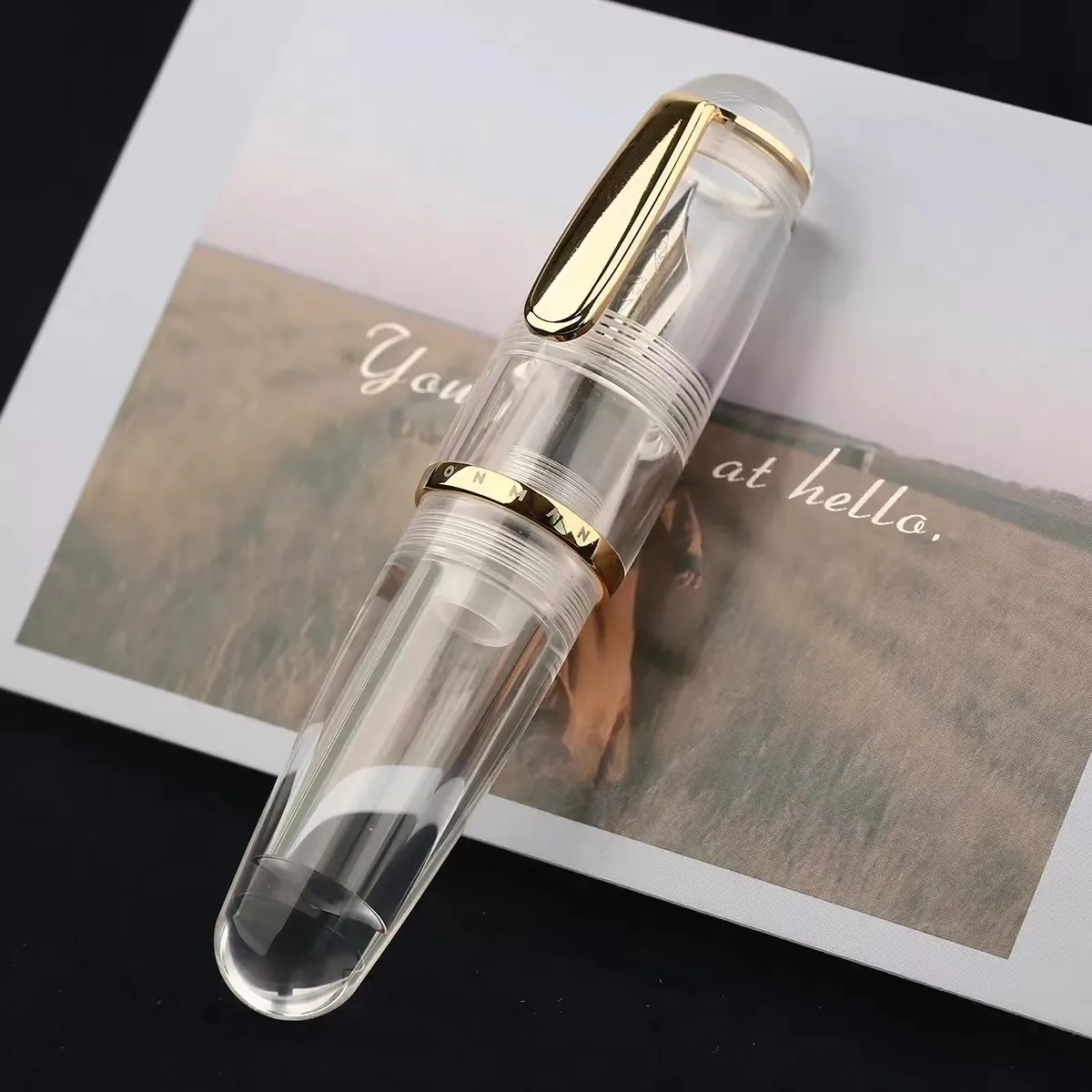 Fountain Pens MAJOHN Q1 Mini Acrylic Fountain Pen Transparent Portable Ink Pen EFF Nib Palm Short Writing Set Stationery 230620