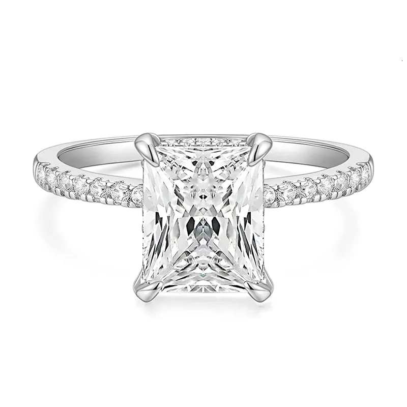 SEA OF ICE Anillo De Compromiso De Plata De Ley 925 De