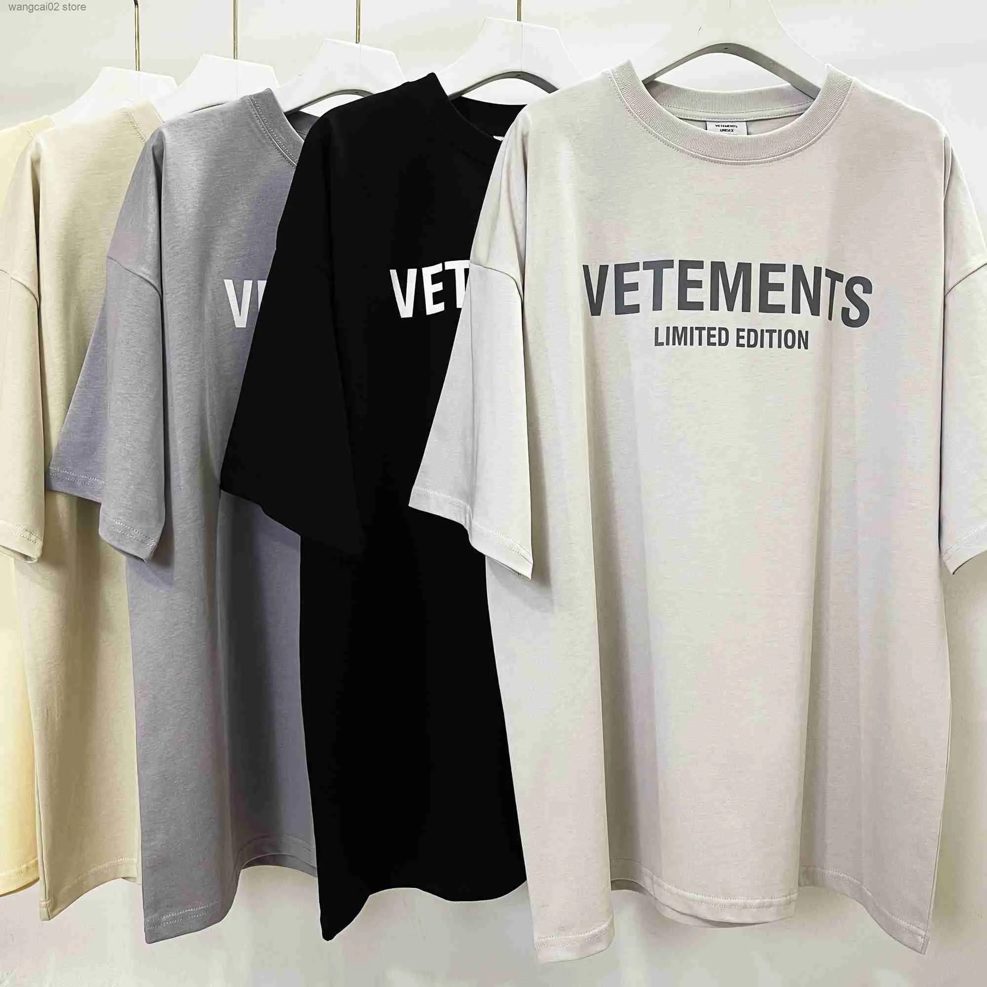 Heren T-shirts Goede kwaliteit 2023ss VETEMENTS Limited Edition Mode T-shirt Heren 1 1 Borduurletter VETEMENTS Tee VTM Dames Korte mouw T230621