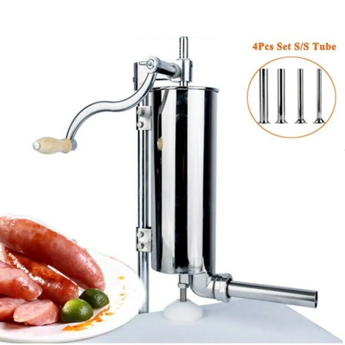 Meat Poultry Tools 4Pcs Stuffing Tubes Sausage Stuffer Funnels Nozzles Silver 165mm 6.5inch Salami Making Maker Homemade Filler 230620