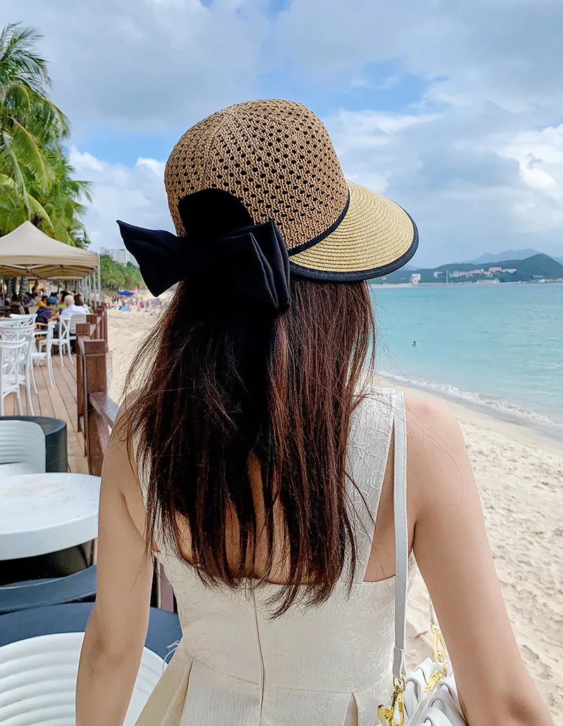 Outdoor Hats Women Hats Bow Big Brimmed Straw Hat Summer Travel