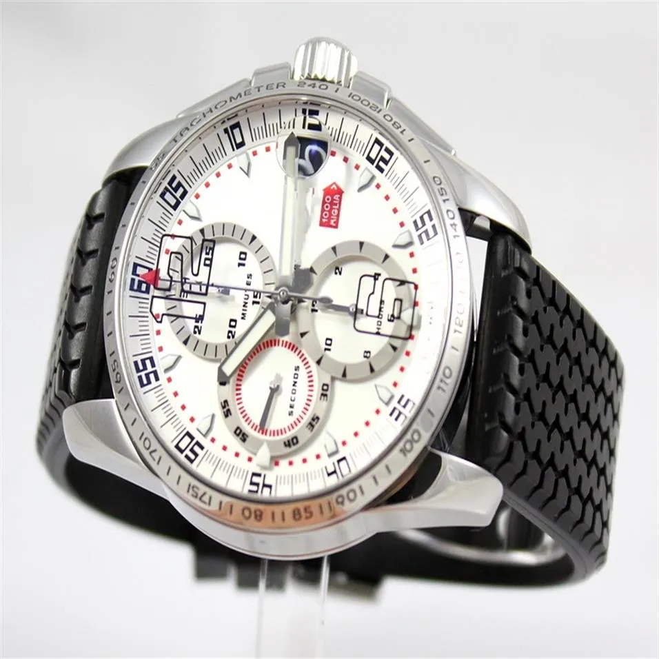 Nieuwe Miglia heren quartz uurwerk casual horloge witte wijzerplaat en zwarte rubberen band datum heren sportpolshorloges277Z
