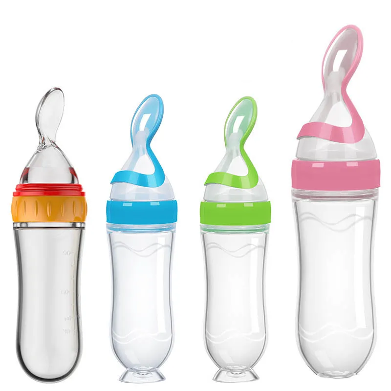 Baby Knijpfles Oefenlepel 90ml - Blauw