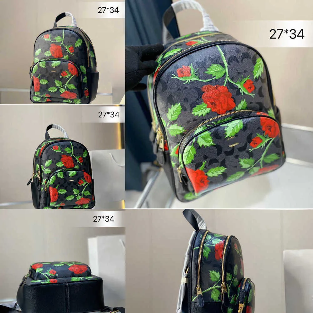 Nieuwe Rugzak Handtas Mode Mannen Rose Designer Lederen Rugzak Vrouwen Schoudertas Reizen s Student School Boek Tassen Bagpack 230129