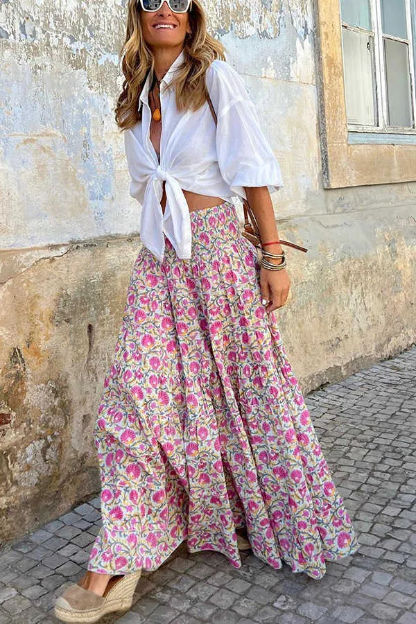 Gonna lunga elegante store vita alta