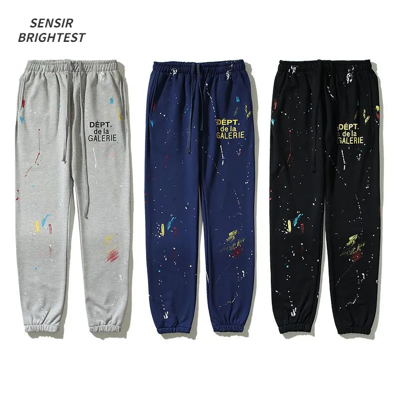 Pantalons pour hommes Printemps SplashInk Peint à la main Graffiti High Street Pantalon Lâche Casual Jogger Tricoté Pantalon de survêtement Hommes et Femmes 230620