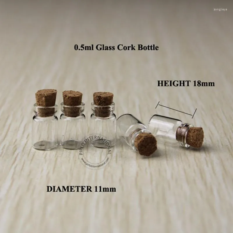 Storage Bottles Wholesale 200pcs/lot 0.5ml Laboratory Bottle Cork Glass Vials For Essential Oil Testing Wishing Purpose
