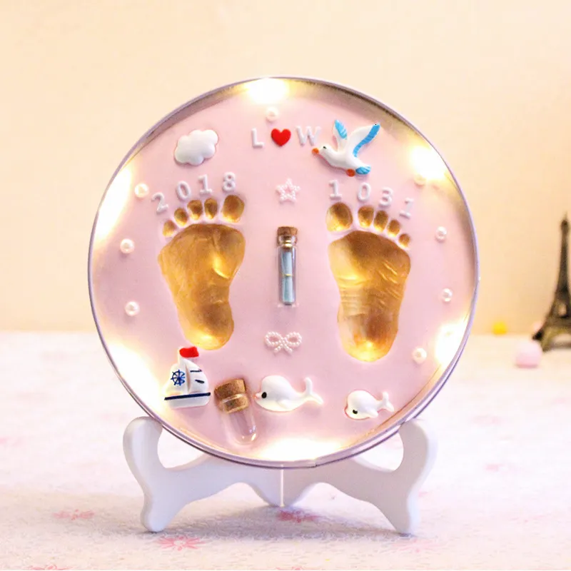 Souvenirs Empreinte de bébé Bébé main pied Empreinte Kit Casting Toys print Baby handprint born souvenir Air Drying Soft Clay Babys gift 230620