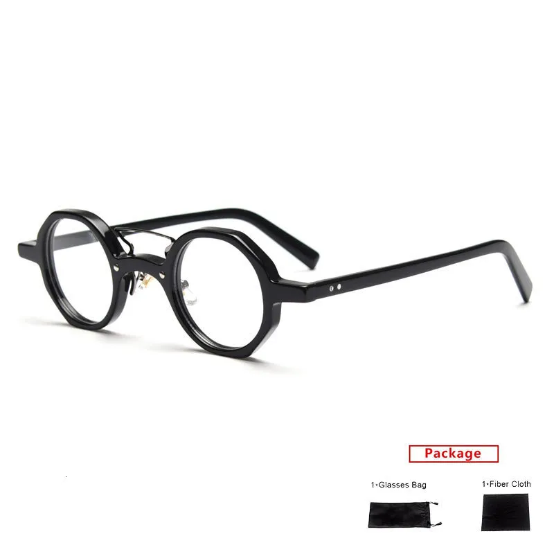 Brillengestell mimiyou Polygon Acetat Brillengestell Damen Anti Blaulicht Optische Brillen Herren Brillengestell Klare UV400 Computerbrille 230621