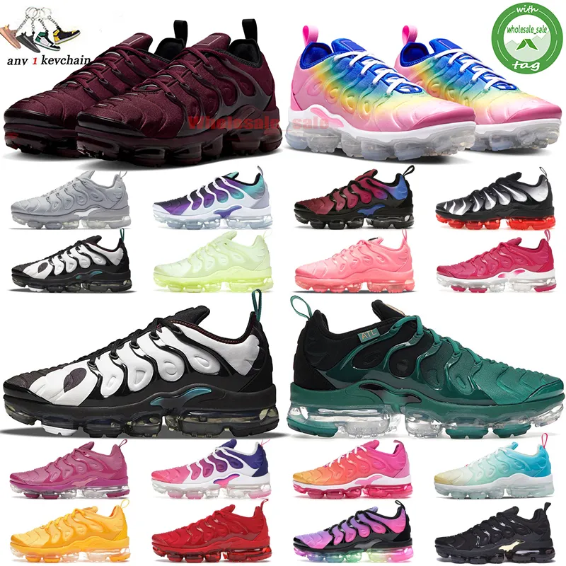 Nuove scarpe da corsa vapor Tn Plus 3 Tns vapormaxes Uomo Donna max Trainer Triple Black Orange Blue Atlanta White Pink Silver Wolf Mens Outdoor Sneakers vaporizzatore