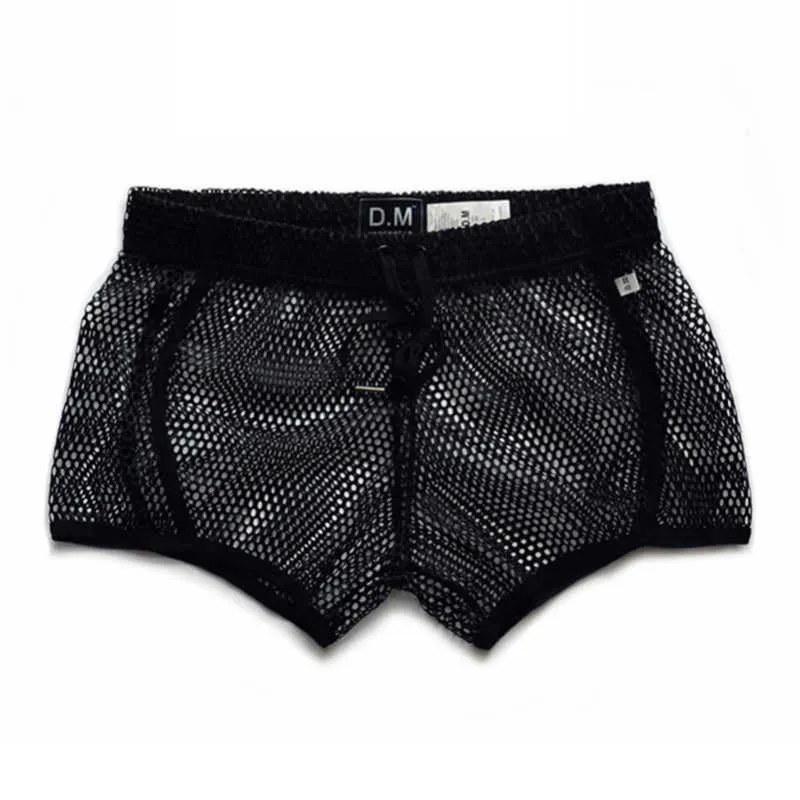 Men's Swimwear Fishnet Transparent Swimwear Mens Swimming Shorts Gay Sexy Swim Trunks Beach Mesh Swimsuit Man Bathing Suit Boxer Briefs DesmiitHKD230621