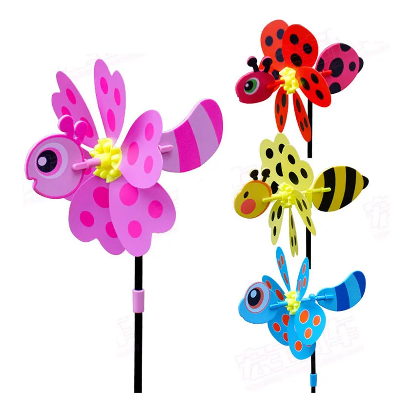 Novità Giochi 4 Pz / set Plastica Mulino a vento fai da te Giocattoli 3D Cartone animato Farfalla Whirligig Giocattolo classico all'aperto Girandola Bambini Decorazione del giardino Regalo 230621