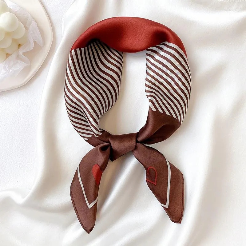 Шарфы 53 см модный шелк шелковый шарф -шарф сатилачные волосы для женщин платки с печено