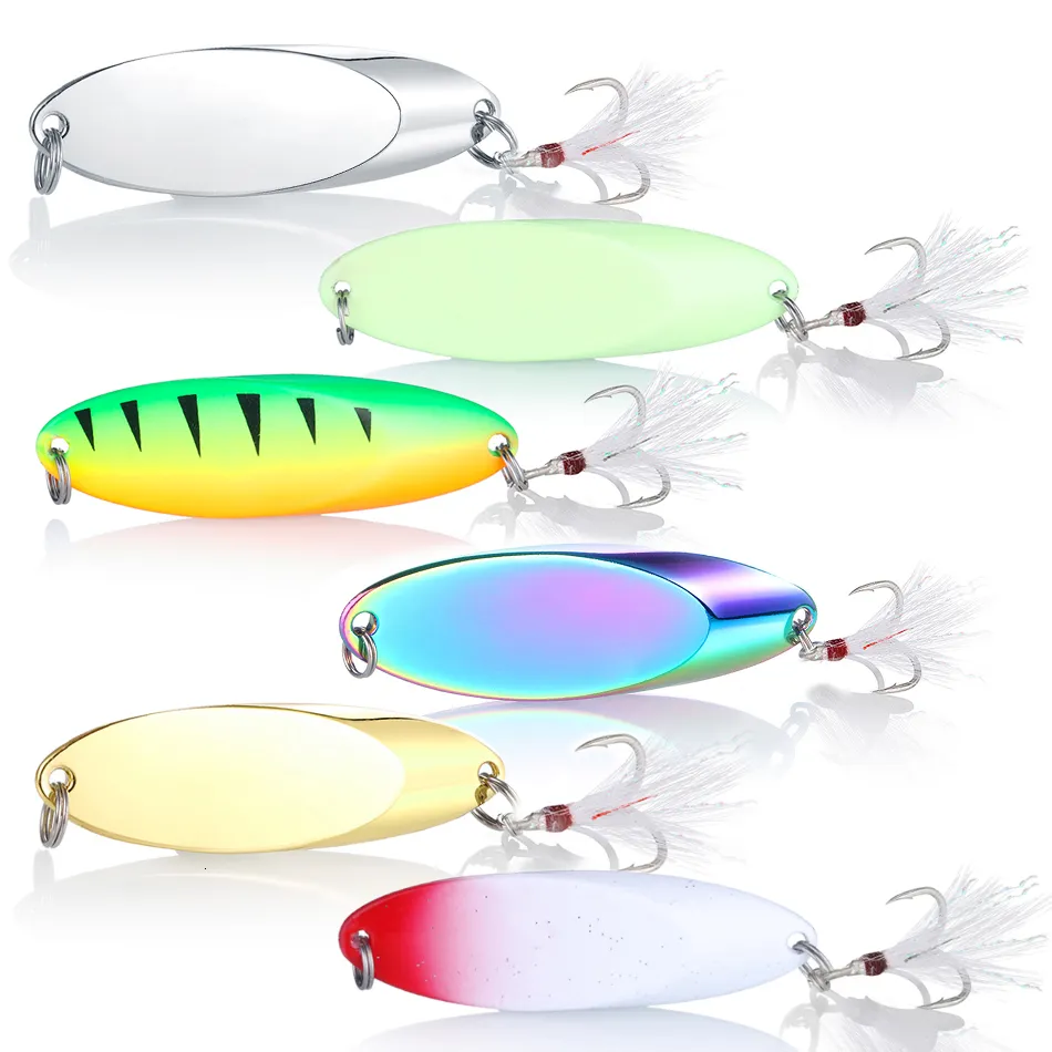 Aas Lokt 1 stks Metalen Spinner Lepel Forel Vissen Lokken Harde Aas Pailletten Paillette Kunstmatige Spinnerbait Vis Gereedschap 25g42g 230620