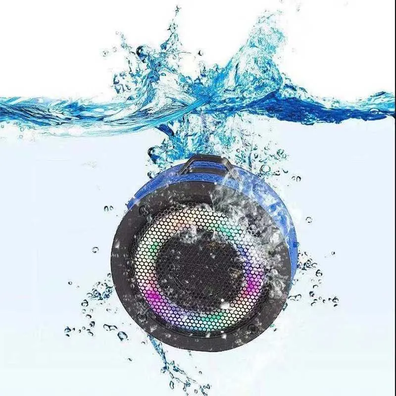 Mini Hoparlörler IPX7 Su geçirmez hoparlör multimedya taşınabilir ışıklar kablosuz su geçirmez hoparlörler yuvarlak duş açık mini hoparlör