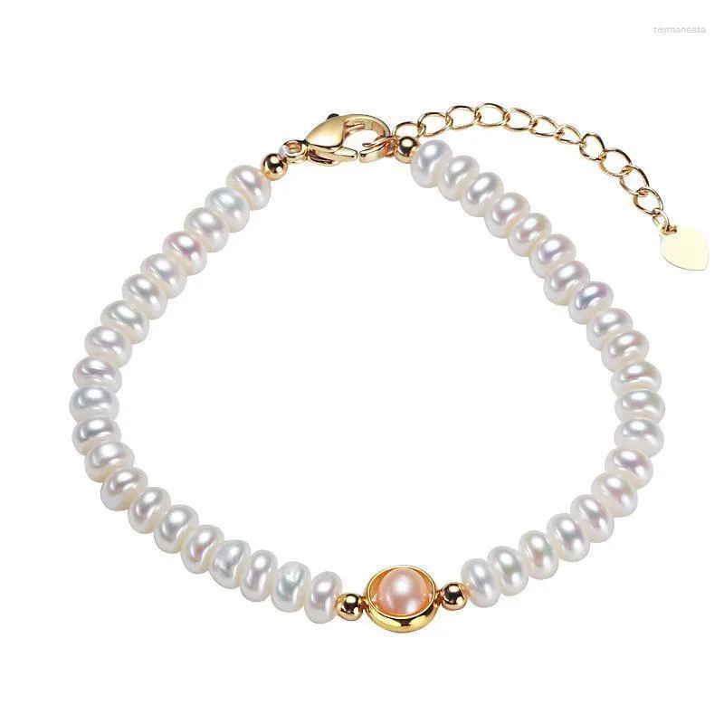 Länk armband kedja prydnad grossistpärlor internet kändis stall leverans etnisk stil smycken sötvatten pärlarmband för kvinnor