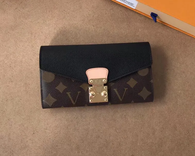 Portafogli da donna di design di lusso Portamonete Pallas fiori lettere porta carte di credito di alta qualità moda donna pochette lunghe e sottili con scatola originale