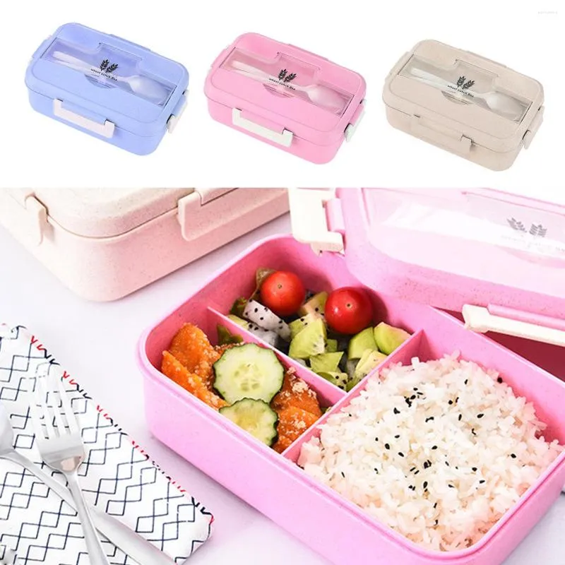 Servies Sets Behogar Lunchbox Magnetron Bento Case Containers Met Roestvrijstalen Servies Voor Volwassenen Kinderen School Werk 1200ml