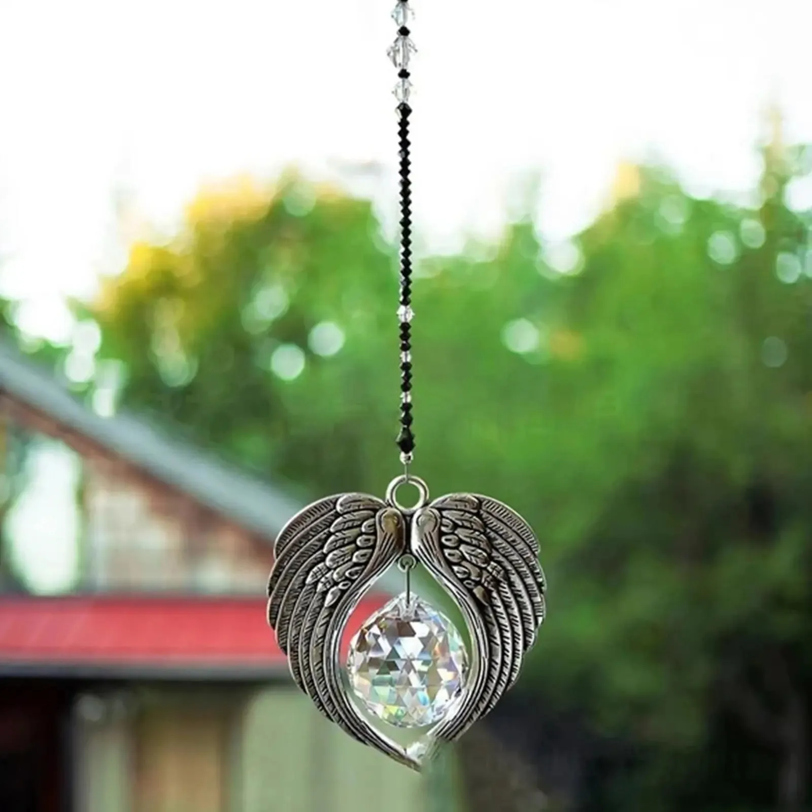 Pendentif ailes d'ange en cristal, prismes suspendus, attrape