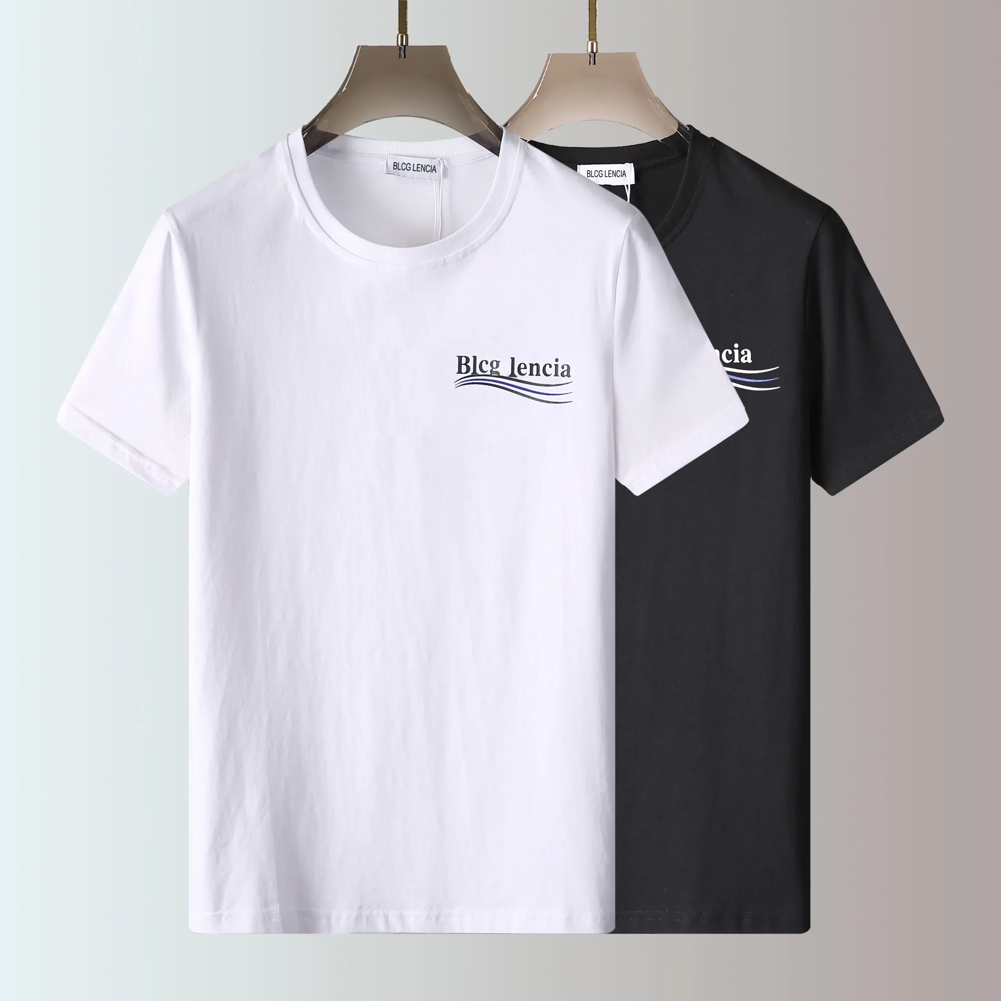 BLCG LENCIA 2023 Summer New 100% Cotton Fabric T-shirt Men High Quality Print Color Mens Designer T shirt Paris fashion Tshirts Tops 22442
