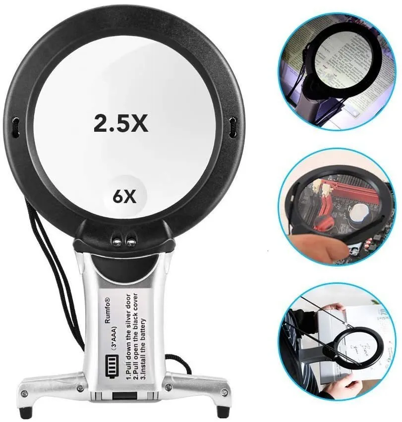 5X LED Full Page Magnifying Glass with Detachable Stand, industrial magnifying  glass supplier