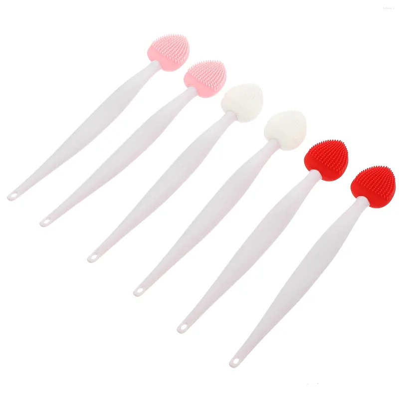 Pinceaux de maquillage 6pcs Gommage du nez double face Silicone Lèvres Exfoliant Beauté Fournitures