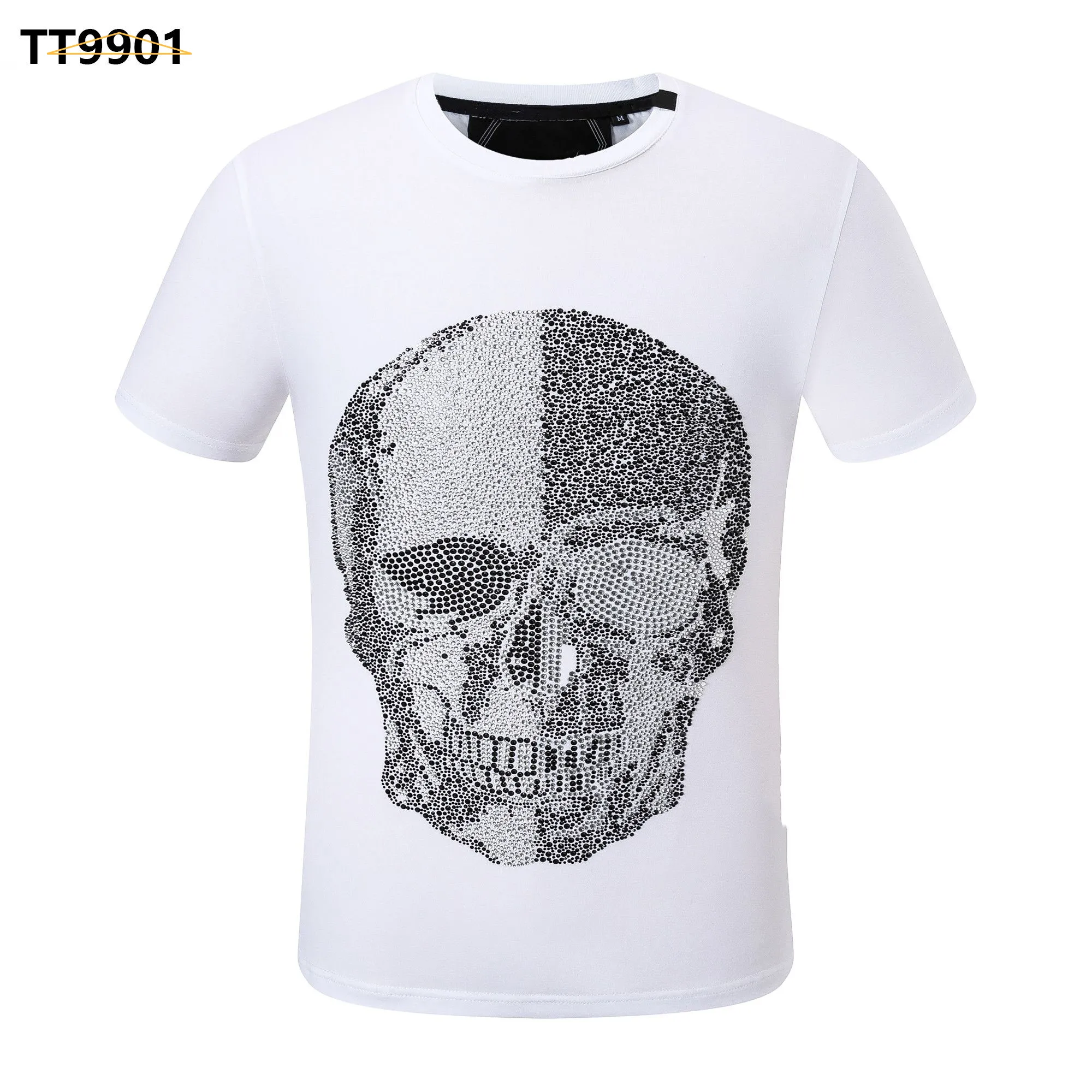 Nowy styl Phillip Plain Men T Shirts Designer Pp Skull Diamond T Shirt Short Rleeve Dollar Brown Bear Brand Tee Wysokiej jakości czaszki T Shirt Tops FG9901