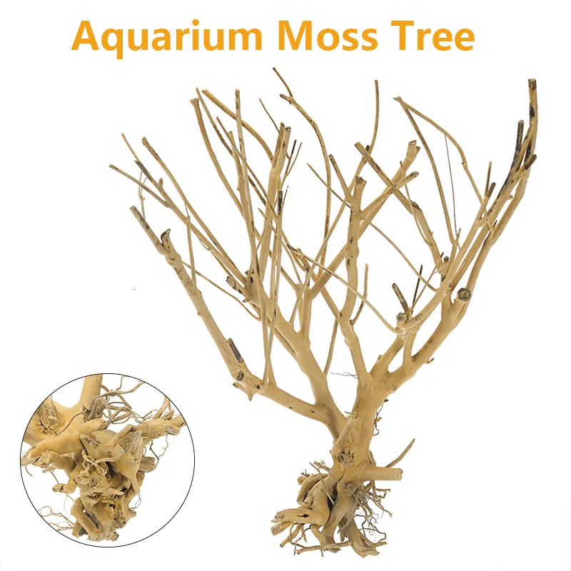 Украшения DIY Driftwood Aquarium Wood Aquarium Moss Tree Moss Tree для рыбного орнамента ландшафт Bonsai Decor 230620