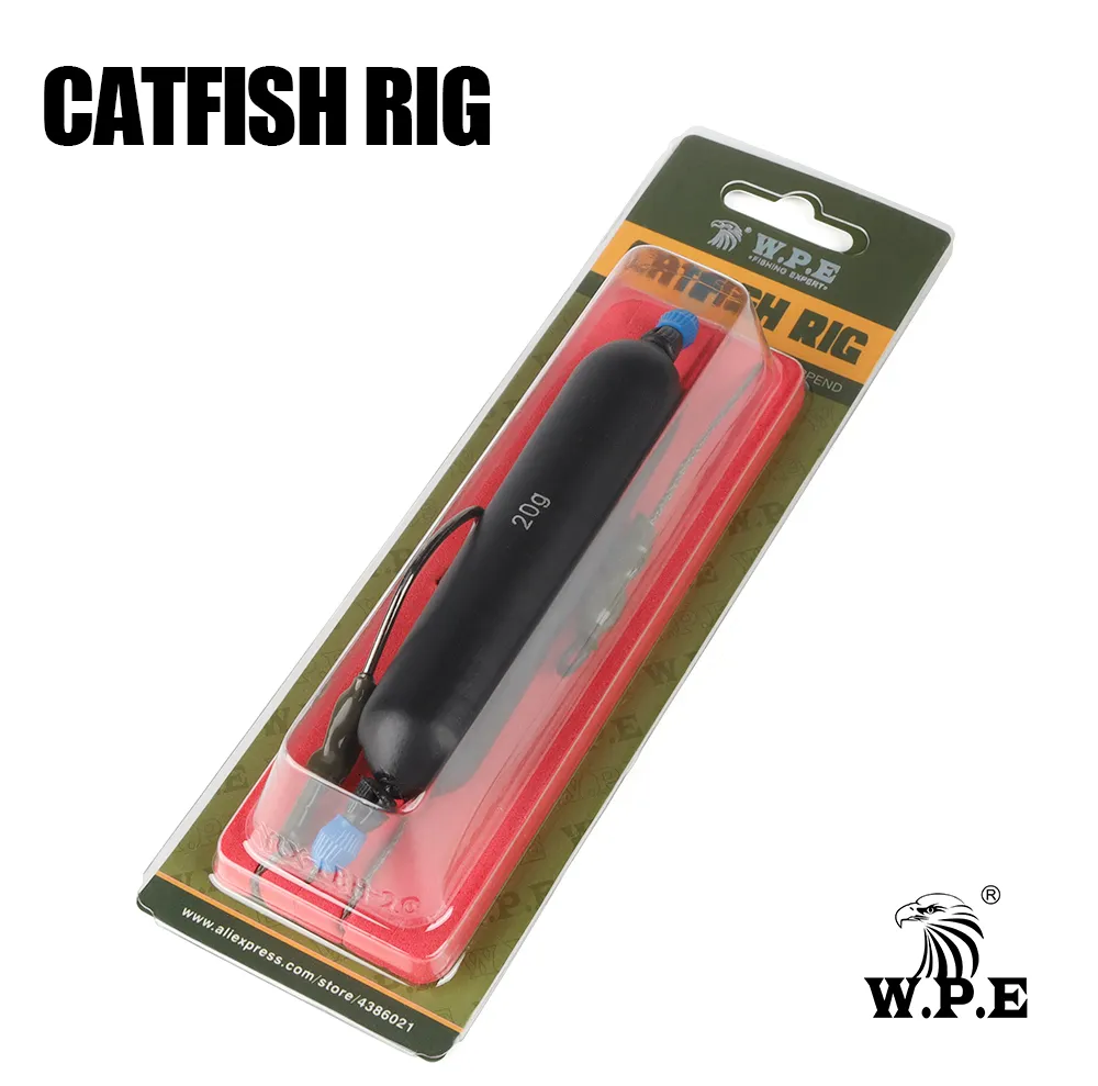 Fishing Hooks W.P.E Catfish Hook Rig 8 0 Braided Line Swivel Ring