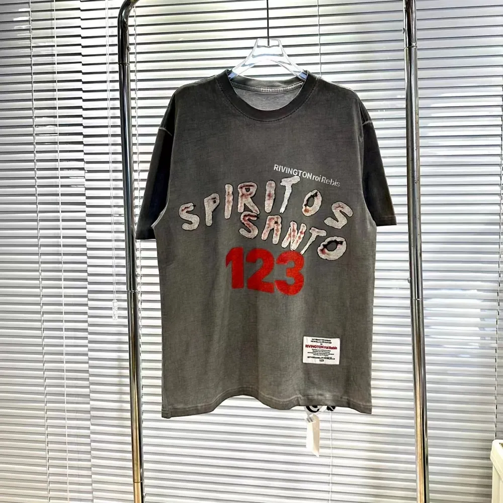 T-shirts pour hommes RIVINGTON roi Rebis 123 Hommes Femmes T-shirt d'été BATILK Washed Distress Vintage Hip Hop High Street Quality T-shirts surdimensionnés 230620