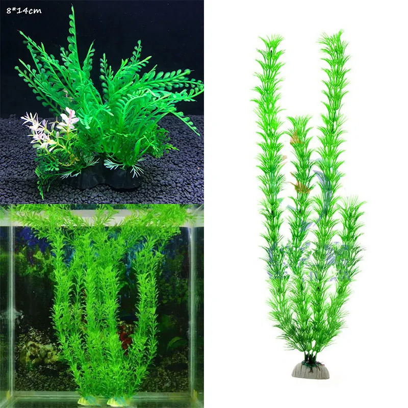 Украшения 3pcs искусственный аквариум декор растения вода сорняки орнамент водные растения рыба