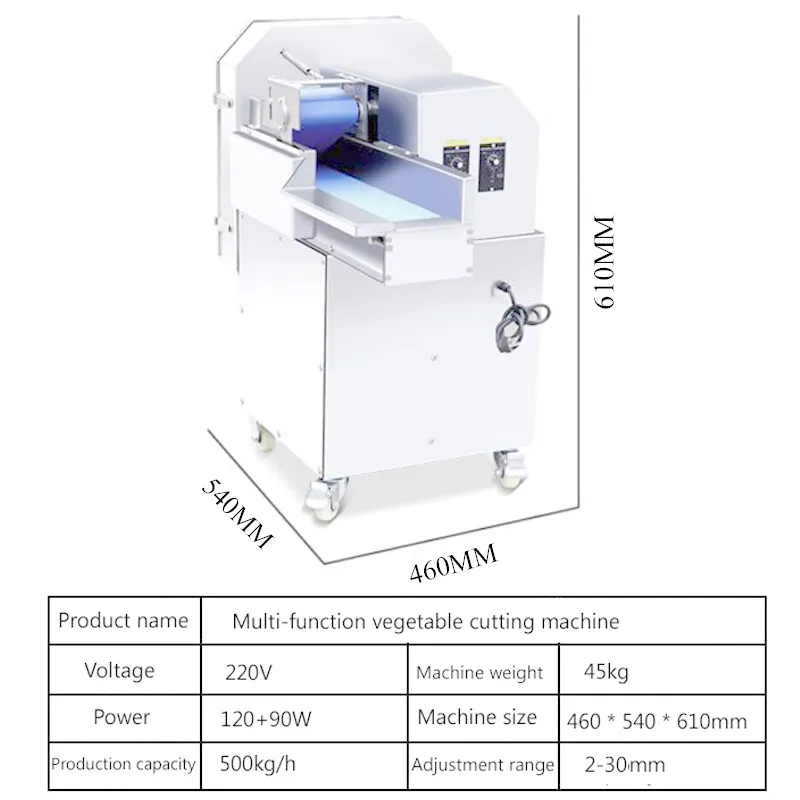 Máquina de corte de vegetais multifuncionais Comercial Batata Electric e Fliciamento automático de alho-poró automático