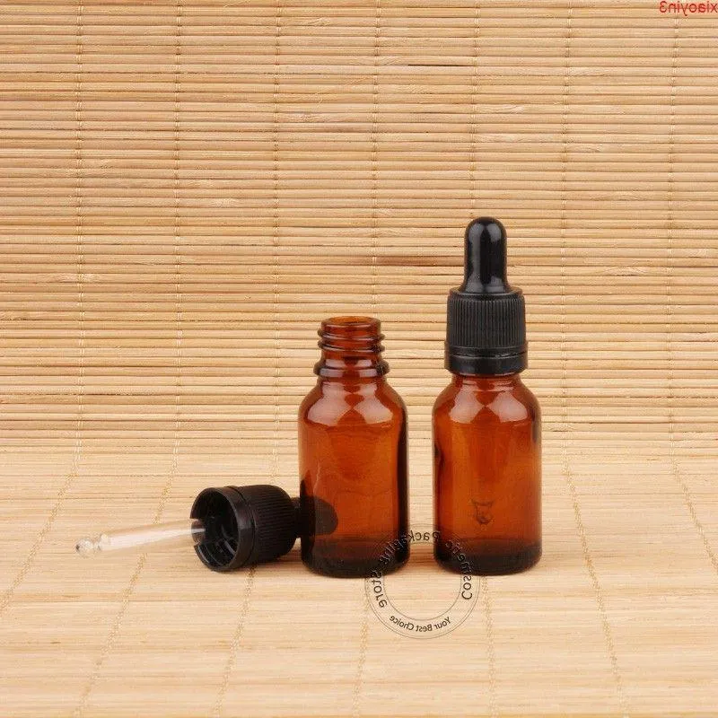 10 pçs/lote promoção 15 ml óleo essencial âmbar garrafa de vidro com água 1/2 oz pote de pipeta marrom cabeça de silicone pequena alta quantidade cmngl