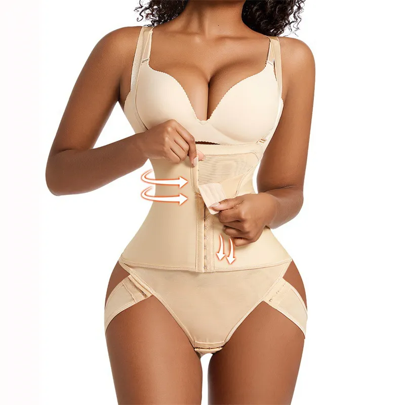 Taille Ventre Shaper Double Compression Femmes Butt Lifter Contrôle Body Minceur Corset Sous-Vêtements Body Shaper Ceintures Colombiennes Sexy String 230621