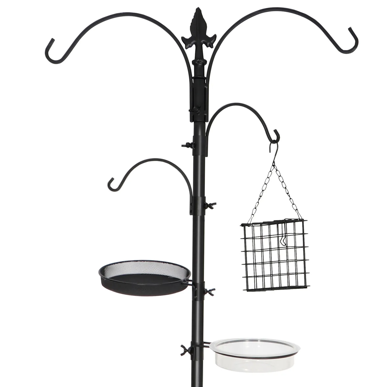 Complete Bird Feeding Kit With Station, Pole, Feeder Stand, Bath