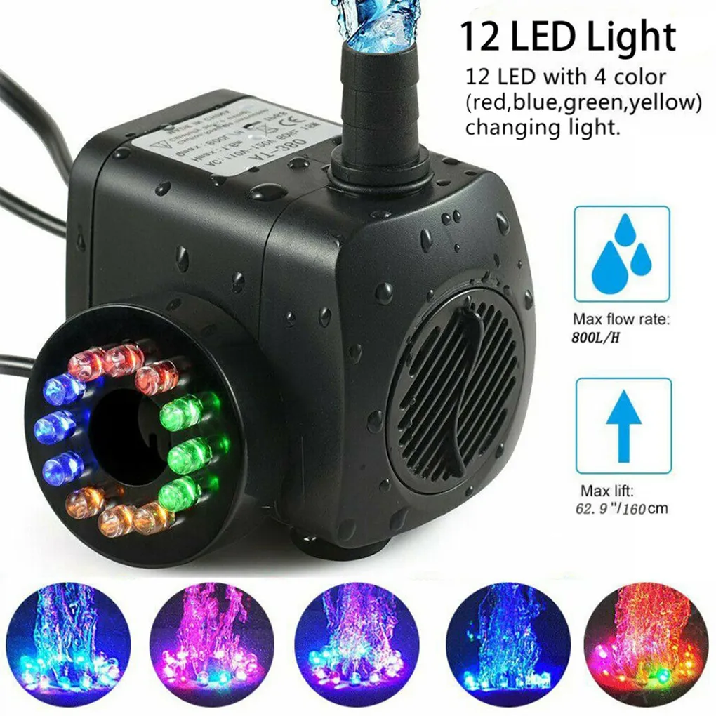 Luchtpompen Accessoires Kleurrijke lichten Waterpomp LED-kralen Verlichting Onderwaterfonteinpomp Vijveraquarium Dompelpomp Fonteinmachine Aquariumpomp 230620