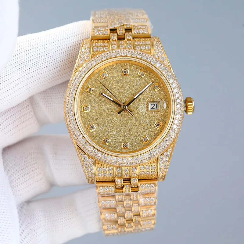 Diamantuhr für Herren, automatische mechanische Uhrwerk 3255, 41 mm wasserdicht, Saphir-Damenarmbanduhr mit diamantbesetztem Stahlarmband, Montre De Luxe