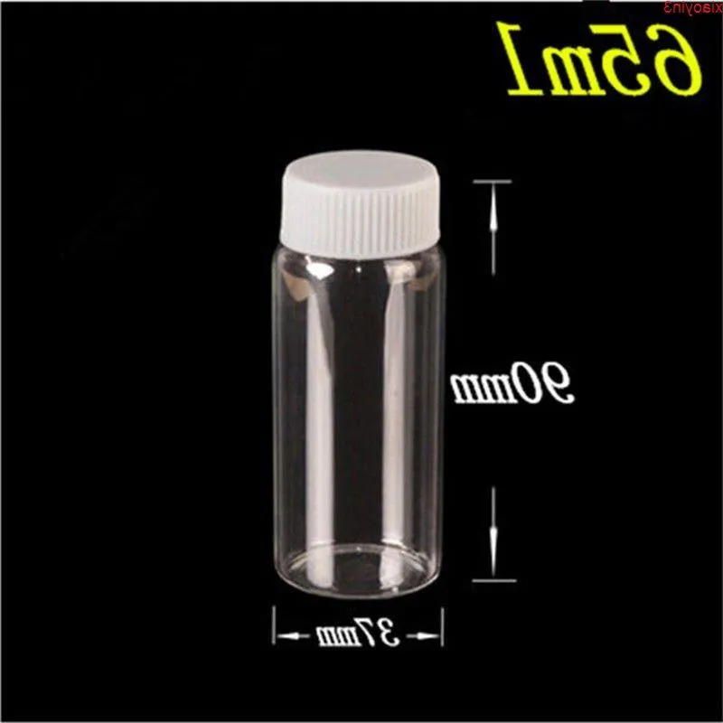 37*90*24mm 65 ml glasflaskor med plastlock transparenta tomma burkar kosmetiska behållare 12 st/lothigh kvaltity umcuo