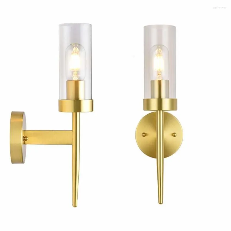 Lampade da parete 2023 El Ferro industriale Retro Camera da letto Ottone antico Lampada in vetro Deco Maison Light Fixtures