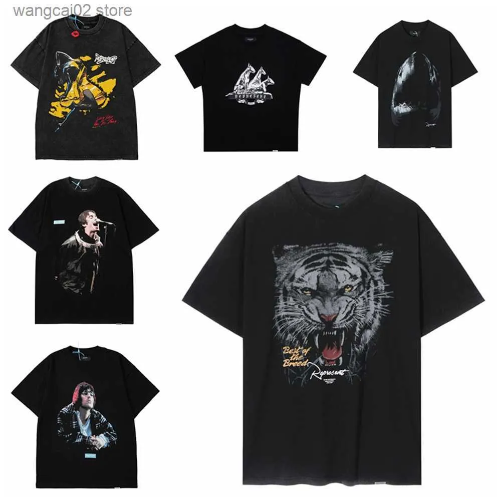 Men's T-Shirts Frog drift 23SS Vintage Streetwear Oversize Rock Band Animal Graphic Tiger Character Print Summer Tee t shirt tops for men T230621