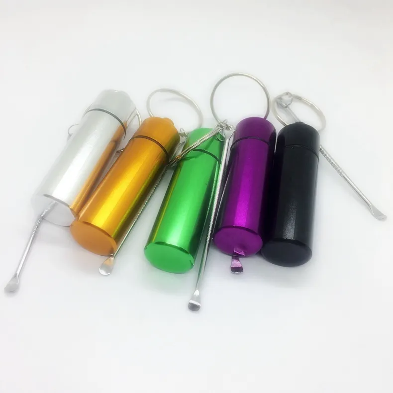 Latest Mini Smoking Colorful Aluminium Snuff Snorter Sniffer Snuffer Bottle Herb Tobacco Stash Tank Case Sealing Jar Holder With Dabber Spoon Shovel Tip Straw DHL