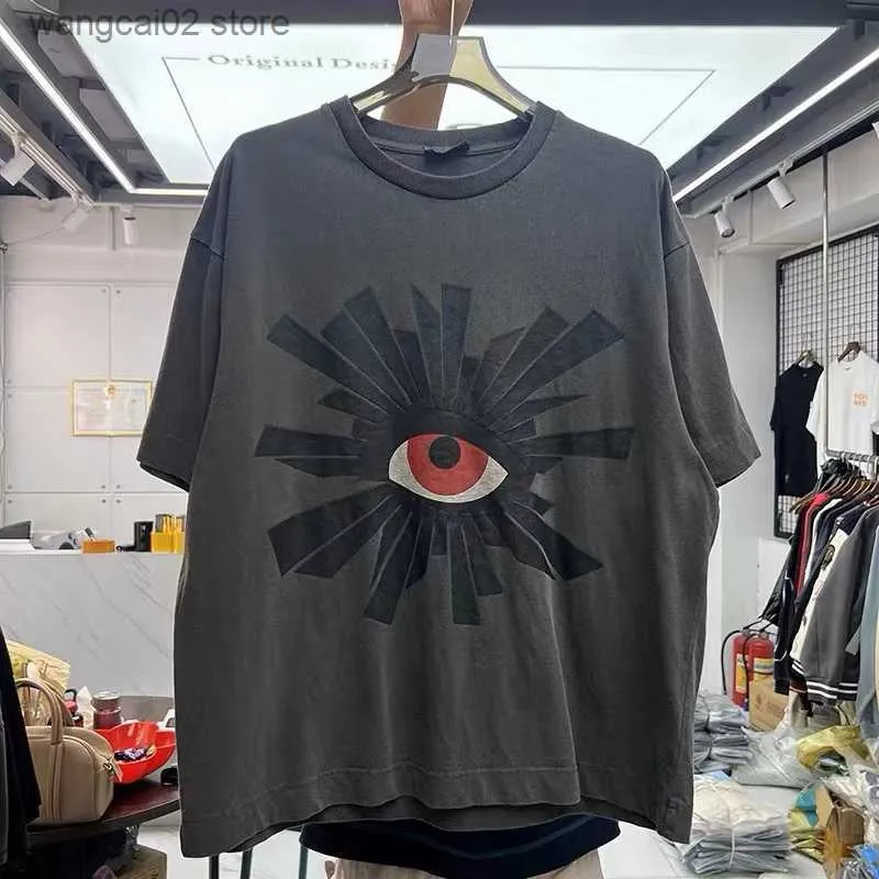 Men's T-Shirts Creative fun eye foam printed short-sleeved t-shirt man T230621