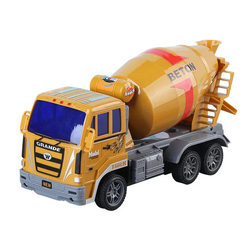 Mixer per veicoli di ingegneria a 4 canali 2.4G 1/30 RC Mini modello di camion con effetto LED Giocattolo divertente per bambini Regali di Natale